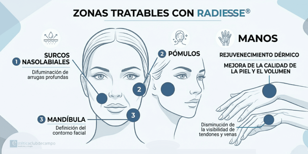 Radiesse - zonas - cuerpo
